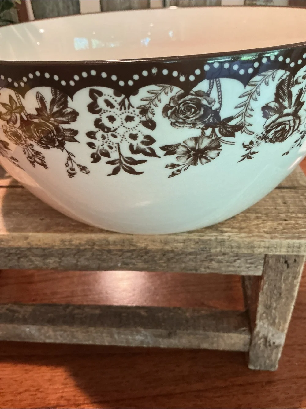 *Out of Stock Online* Hobby Lobby Brown Toile Serving Bowl